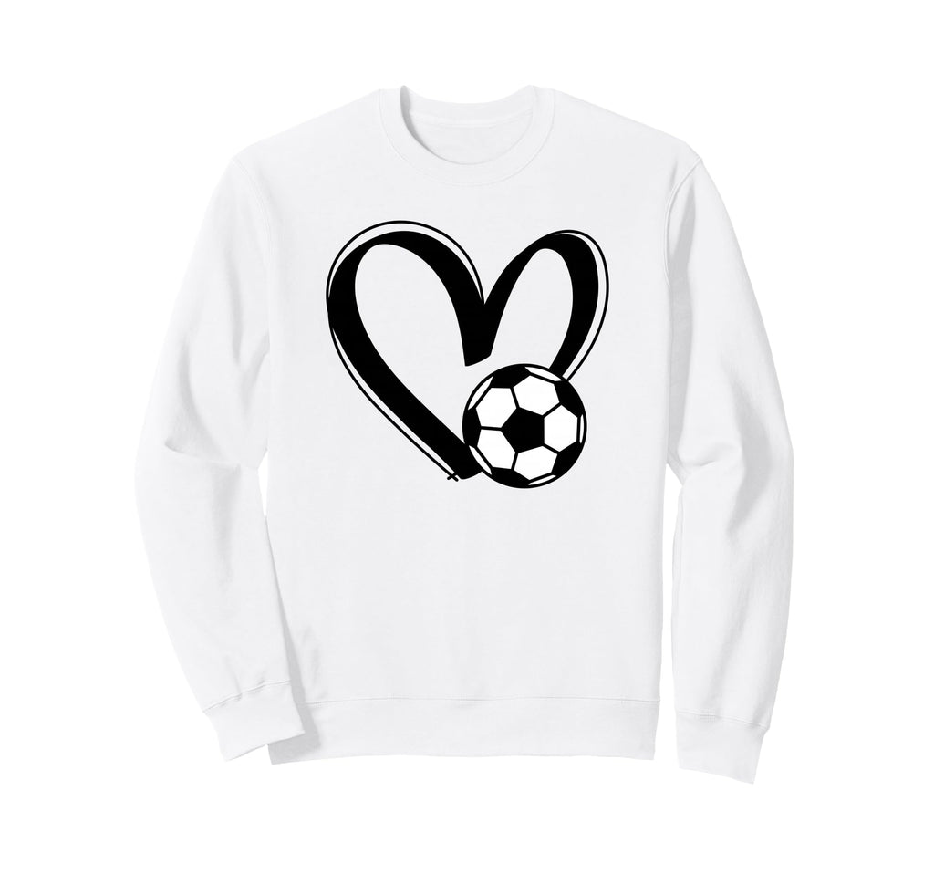 Soccer Ball Heart Sweatshirt - Casual Everyday Wear for Adults - T-Shirt, Sweatshirt, Hoodie
