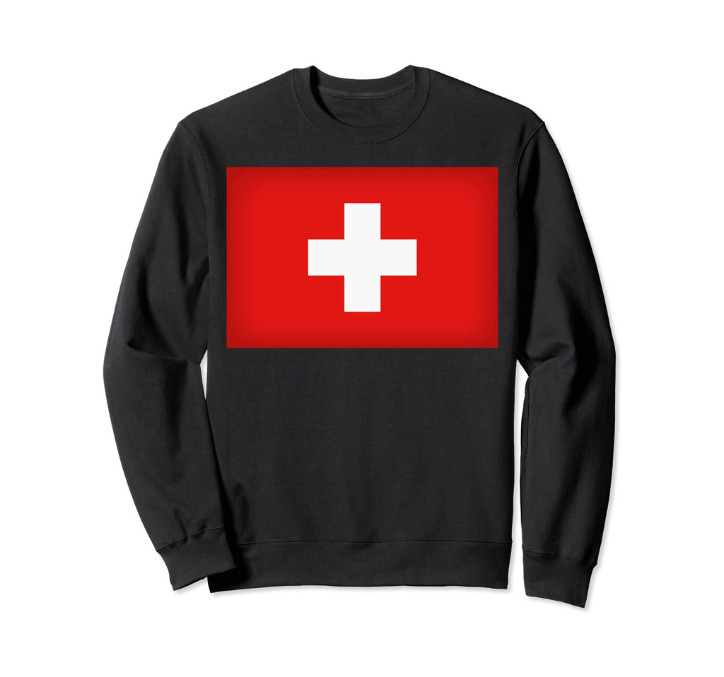 Swiss National Flag Love Sweatshirt - Casual Everyday Wear Unisex - T-Shirt, Sweatshirt, Hoodie