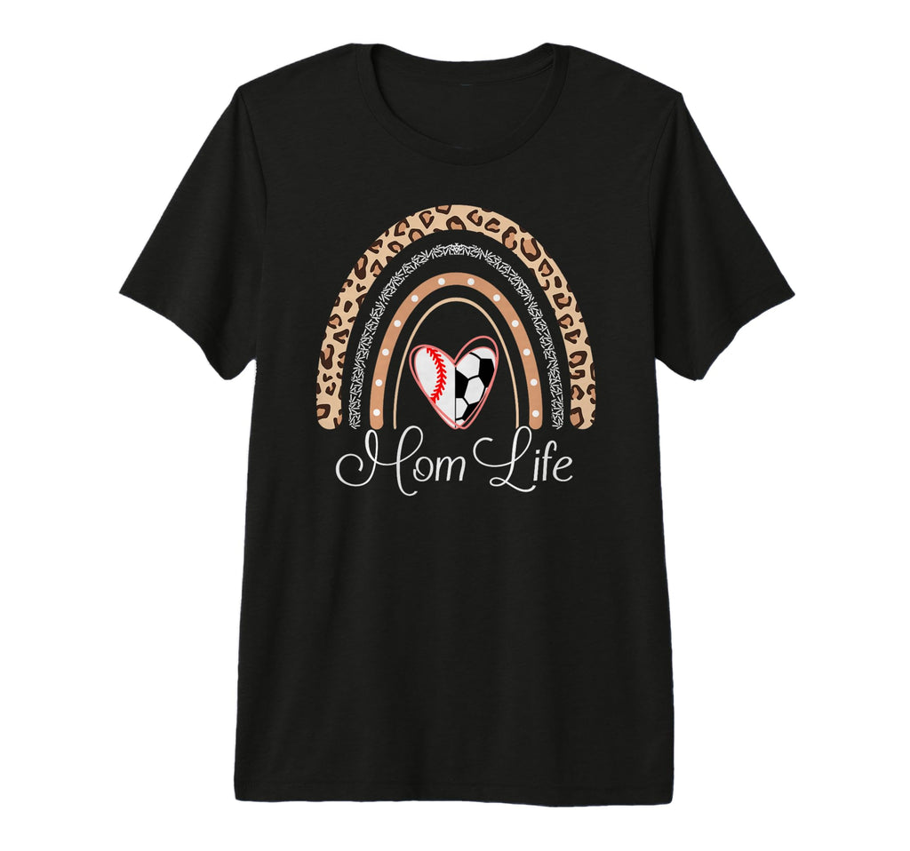 Mom Life Boho Rainbow Funny Soccer T-Shirt - Minimalist Print for Adults - T-Shirt, Sweatshirt, Hoodie