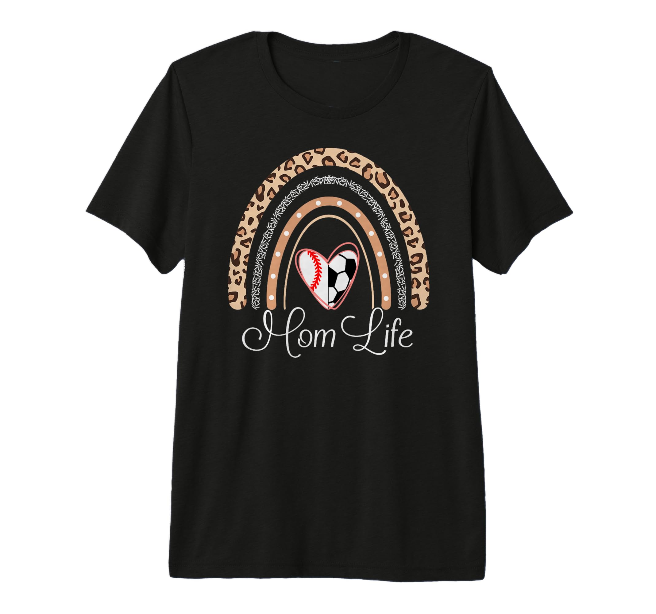 Mom Life Boho Rainbow Funny Soccer T-Shirt - Minimalist Print for Adults - T-Shirt, Sweatshirt, Hoodie
