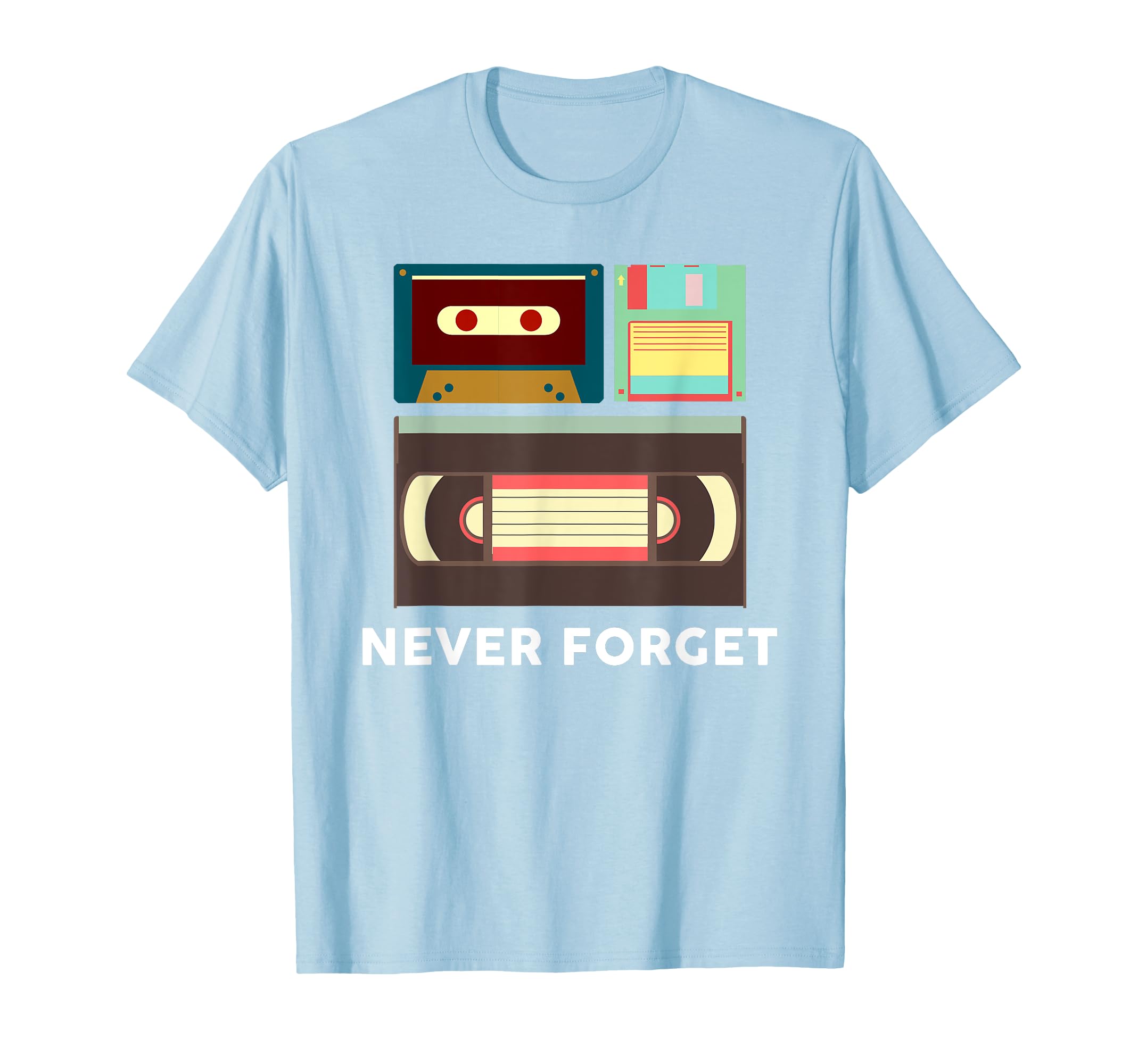 Funny Never Forget Floppy Disk Vhs And T-Shirt - Minimalist Print Unisex - T-Shirt, Sweatshirt, Hoodie