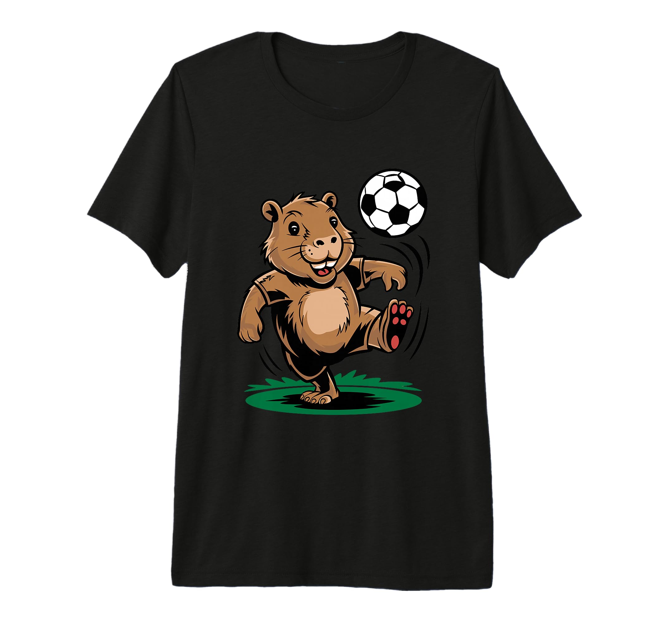 Funny Capybara Playing Soccer Football T-Shirt - Minimalist Print Unisex - T-Shirt, Sweatshirt, Hoodie