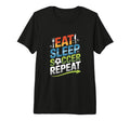 Eat Sleep Soccer Repeat Tri Blend T-Shirt - Aesthetic Graphic for Adults - T-Shirt, Sweatshirt, Hoodie