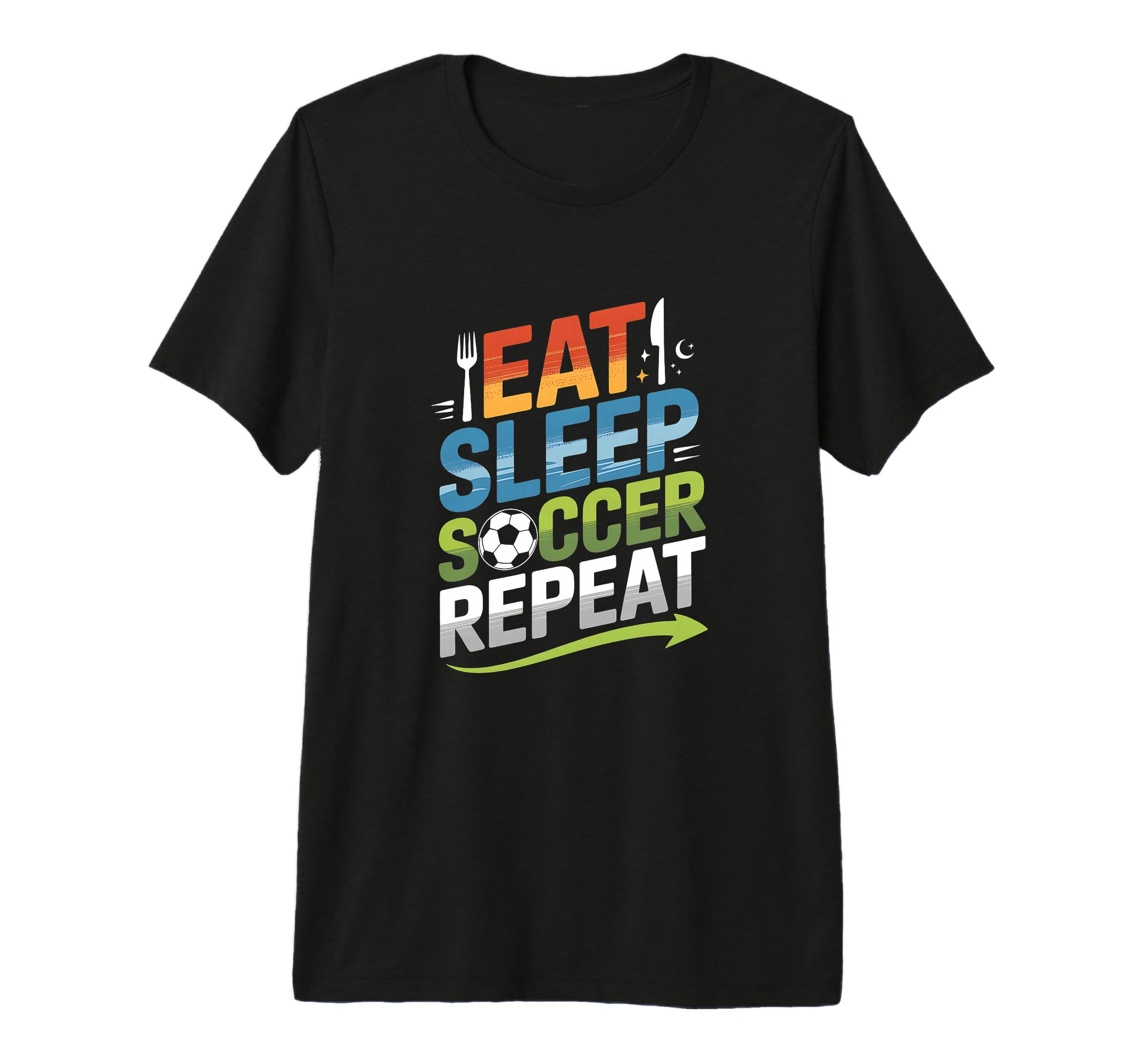 Eat Sleep Soccer Repeat Tri Blend T-Shirt - Aesthetic Graphic for Adults - T-Shirt, Sweatshirt, Hoodie