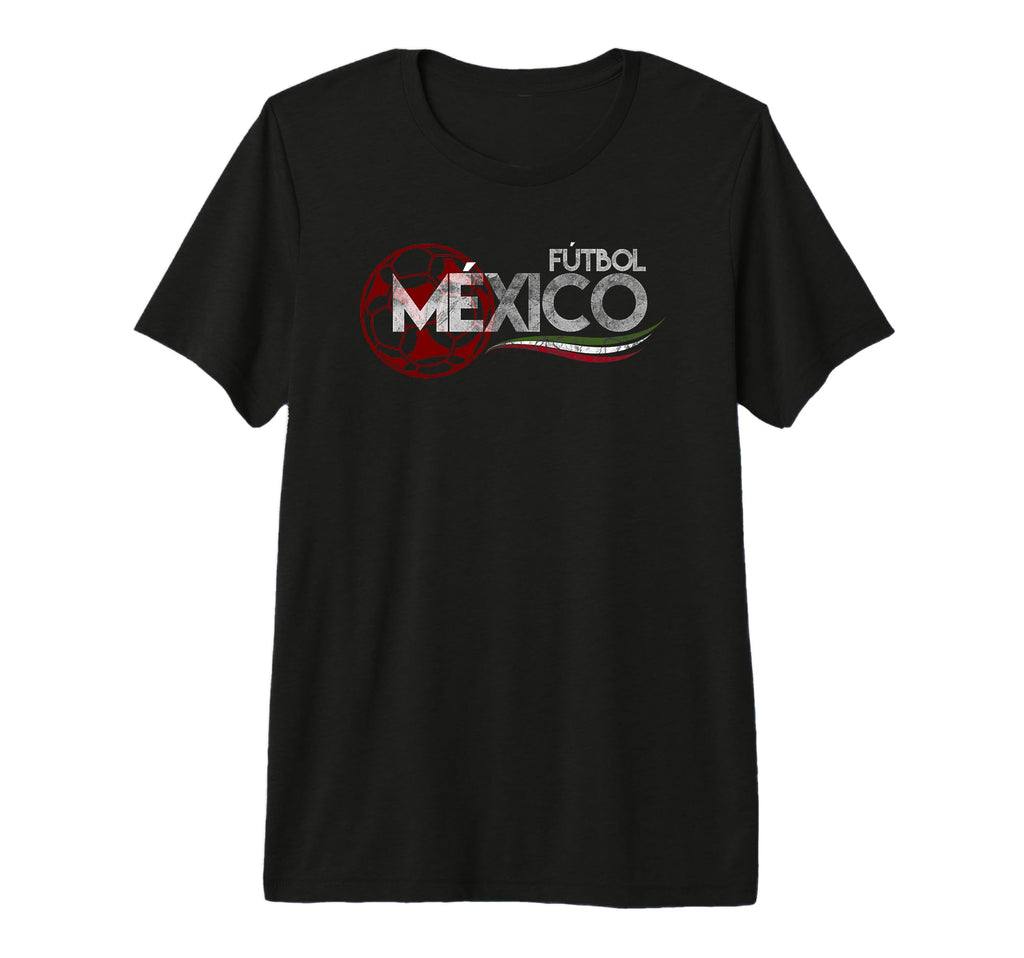 Soccer Futbol Mexico Distressed Tri Blend T-Shirt - Graphic Print Unisex - T-Shirt, Sweatshirt, Hoodie