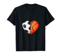 Split Heart Soccer Basketball T-Shirt - Streetwear Style Unisex - T-Shirt, Sweatshirt, Hoodie