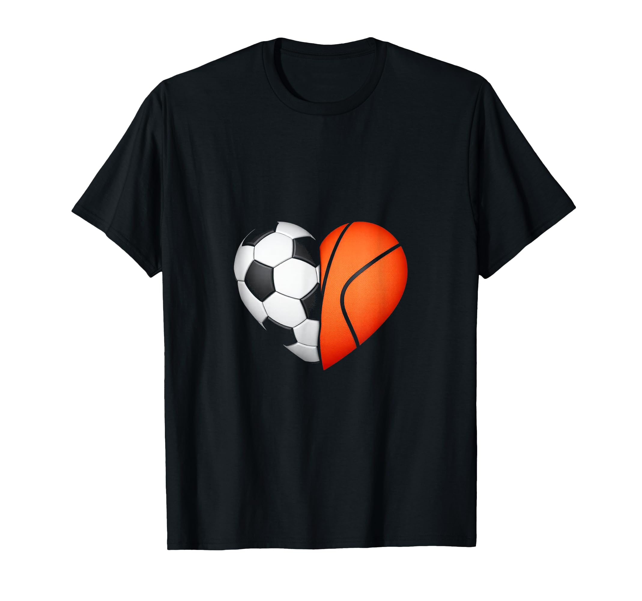 Split Heart Soccer Basketball T-Shirt - Streetwear Style Unisex - T-Shirt, Sweatshirt, Hoodie