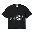 Heartbeat Soccer Ball Comfort Colors Crop Hoodie - Graphic Print for Adults - T-Shirt, Sweatshirt, Hoodie