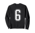 Varsity Jersey Number 6 Sweatshirt - Minimalist Print Unisex - T-Shirt, Sweatshirt, Hoodie