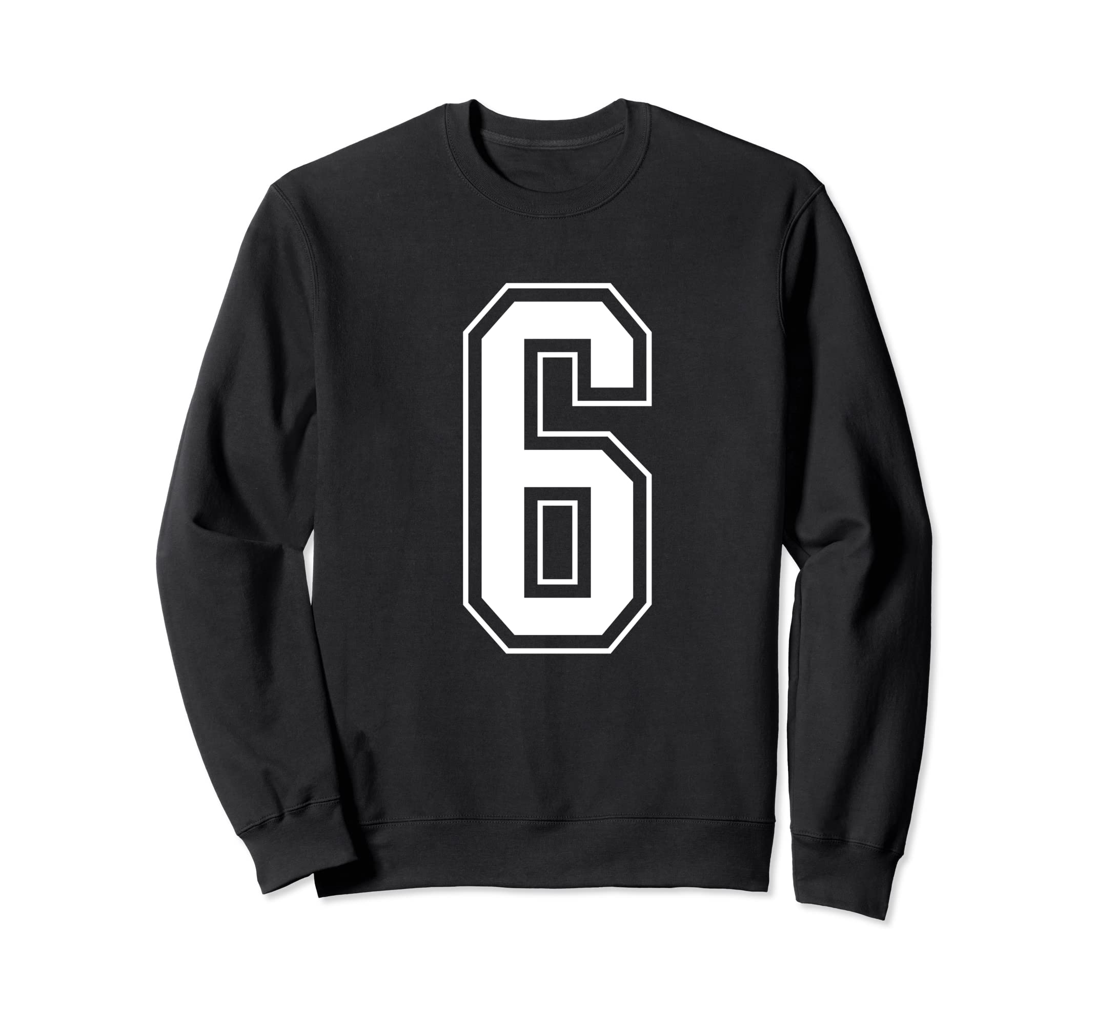 Varsity Jersey Number 6 Sweatshirt - Minimalist Print Unisex - T-Shirt, Sweatshirt, Hoodie