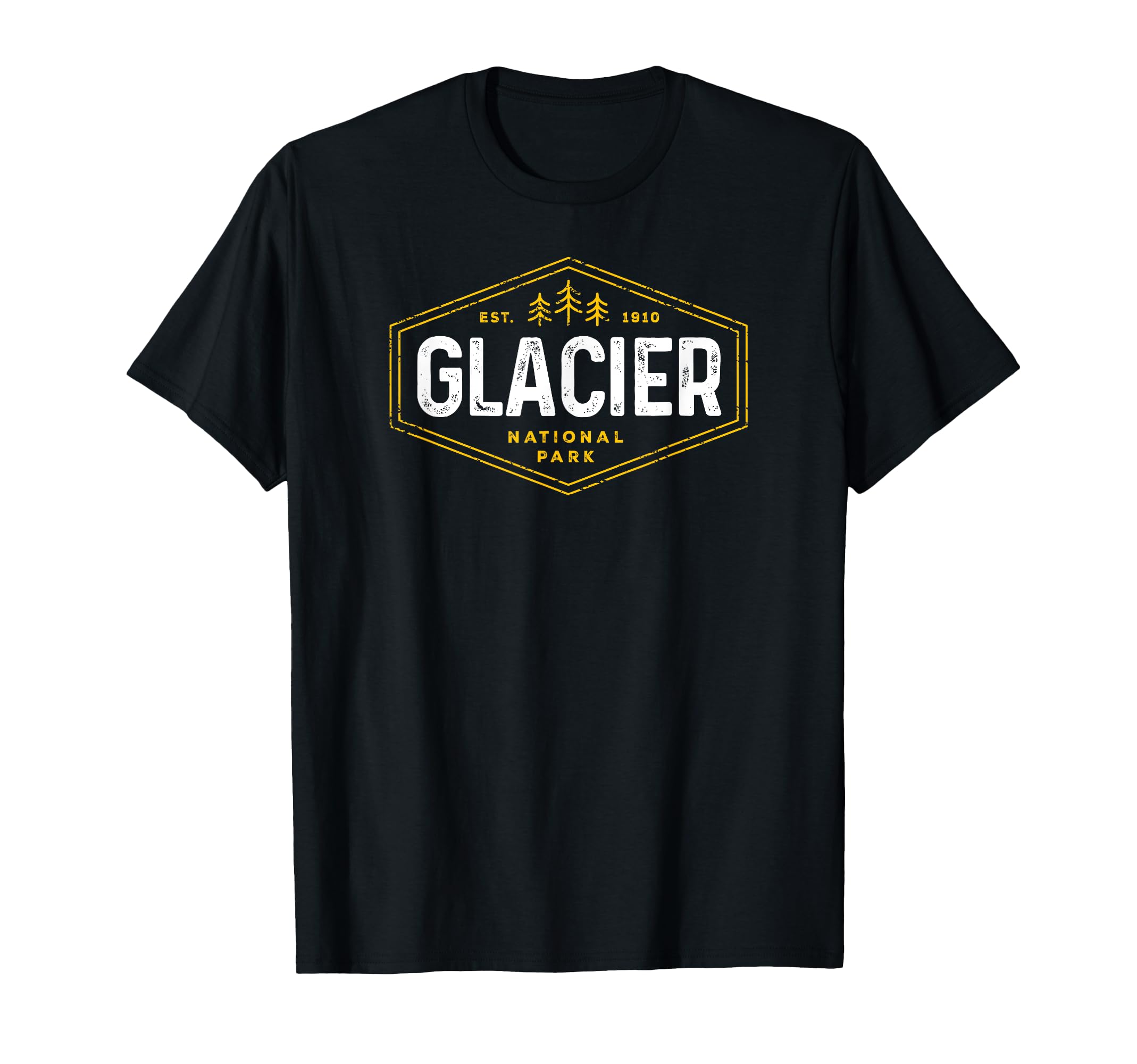 Glacier National Park Tree Hexagon T-Shirt - Casual Everyday Wear Unisex - T-Shirt, Sweatshirt, Hoodie