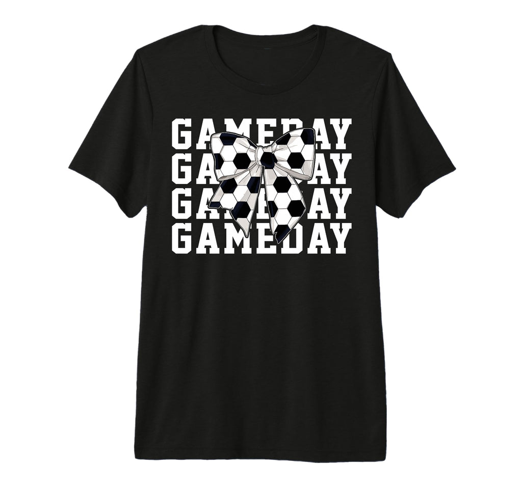 Soccer Lover Coquette Bow Game Day T-Shirt - Minimalist Print Men Women - T-Shirt, Sweatshirt, Hoodie