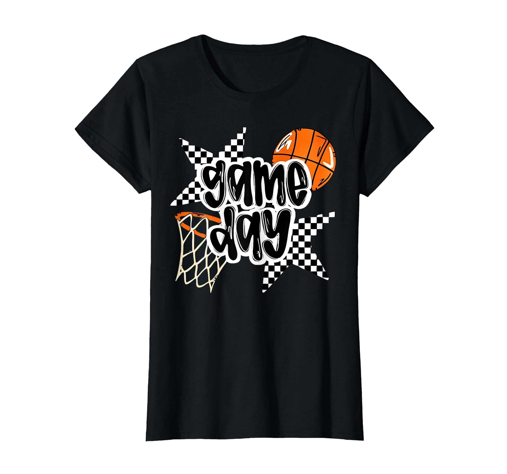 Basketball Player Game Day Checkered T-Shirt - Custom Art Print for Adults - T-Shirt, Sweatshirt, Hoodie