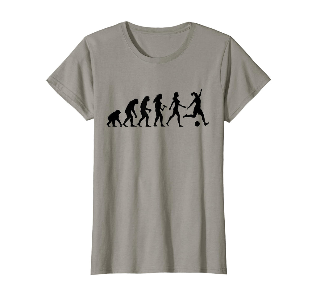 Human Evolution Soccer Female T-Shirt - Fun Novelty Design Men Women - T-Shirt, Sweatshirt, Hoodie