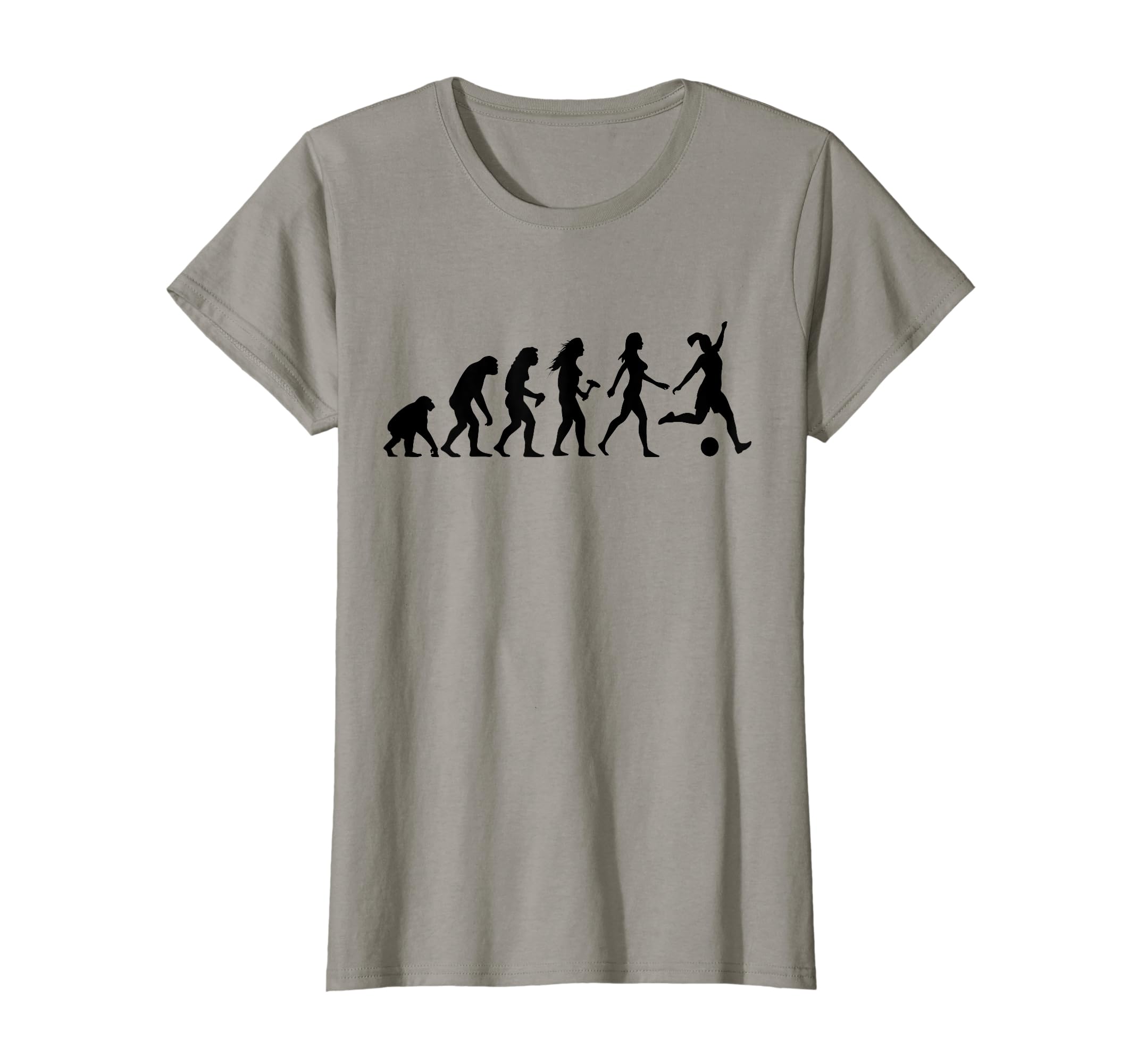 Human Evolution Soccer Female T-Shirt - Fun Novelty Design Men Women - T-Shirt, Sweatshirt, Hoodie