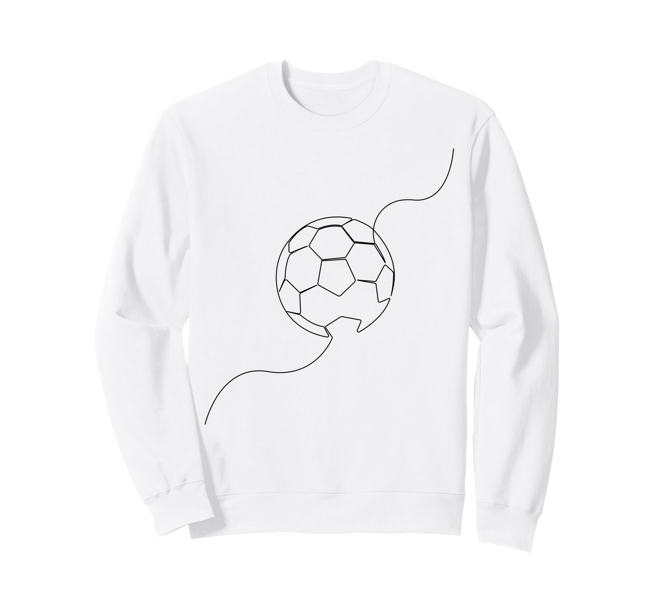 One Line Art Minimalist Soccer Sweatshirt - Unique Graphic for Adults - T-Shirt, Sweatshirt, Hoodie
