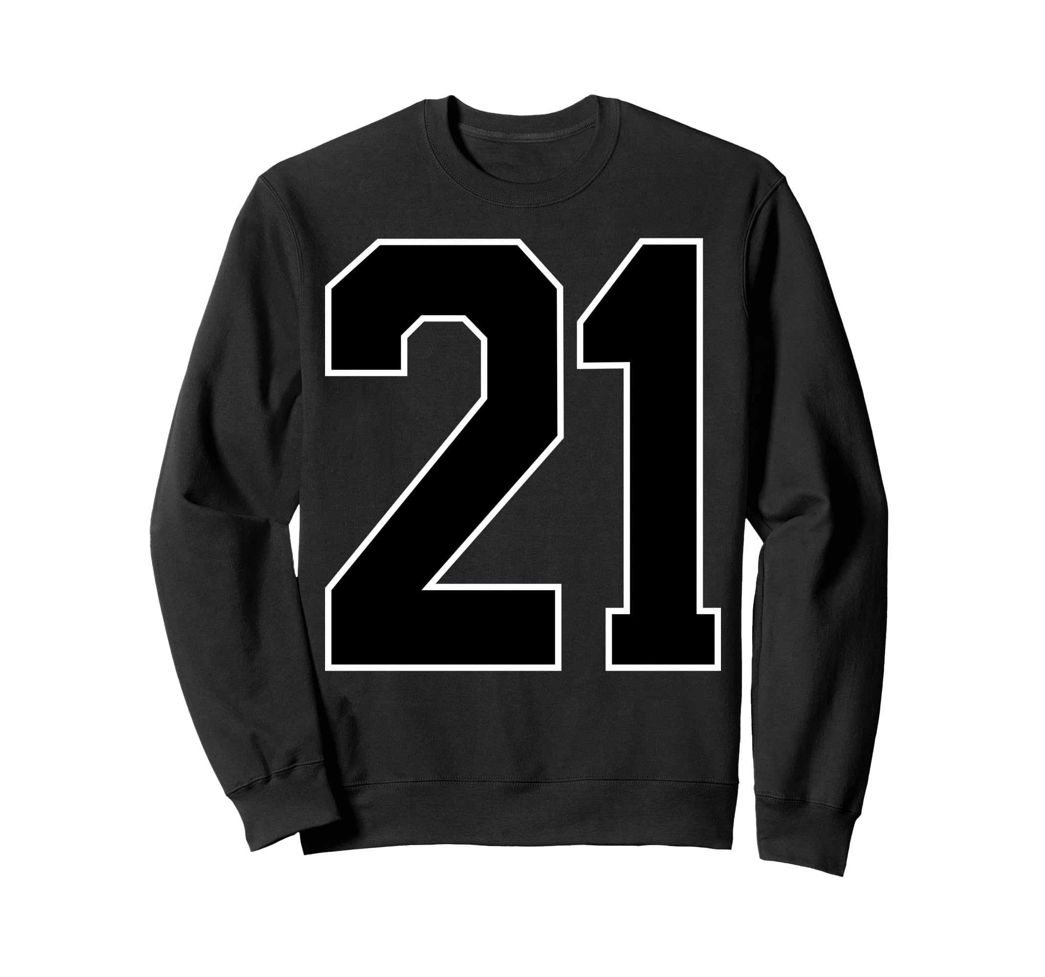 Black Sports Team Number 21 Fan Sweatshirt - Custom Art Print Unisex - T-Shirt, Sweatshirt, Hoodie