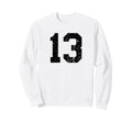 Black Distressed Sport Team Number 13 Sweatshirt - Streetwear Style Unisex - T-Shirt, Sweatshirt, Hoodie