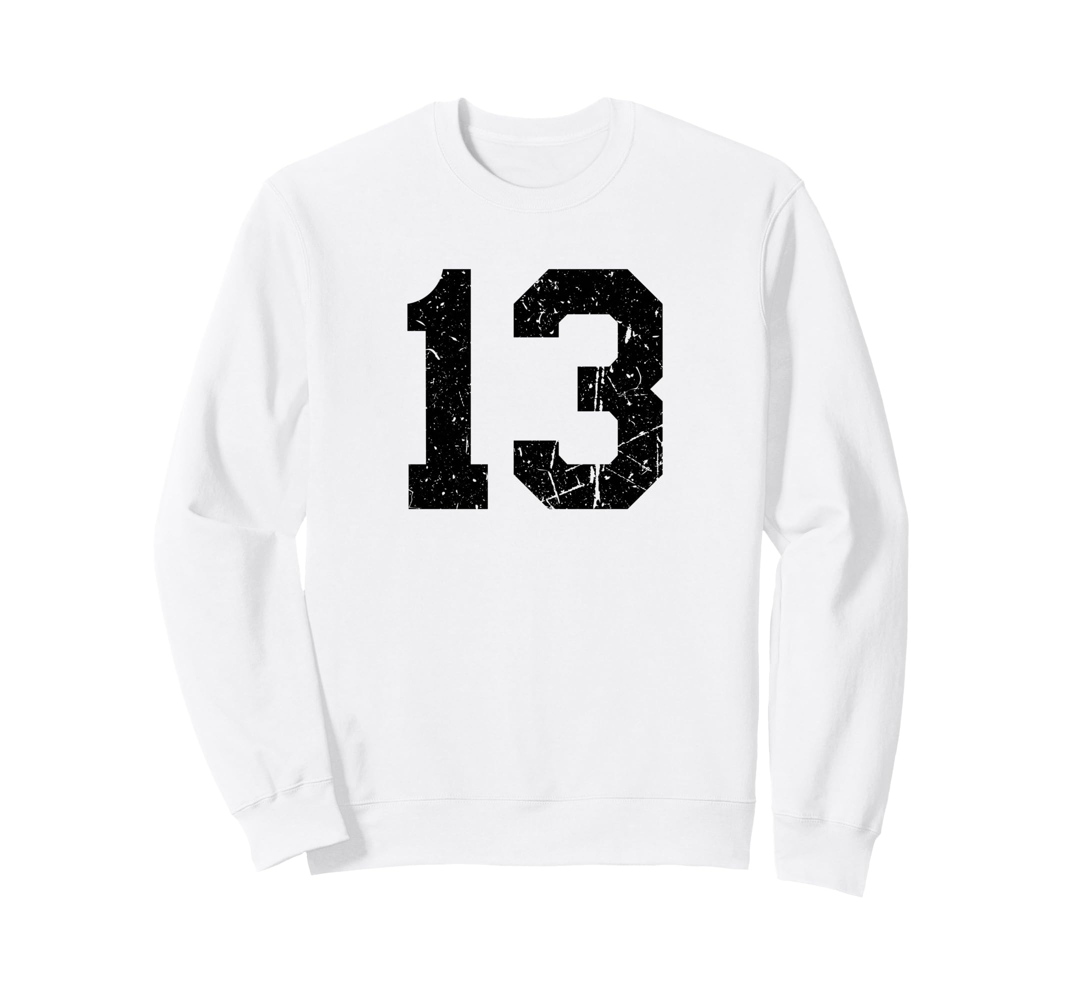 Black Distressed Sport Team Number 13 Sweatshirt - Streetwear Style Unisex - T-Shirt, Sweatshirt, Hoodie