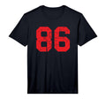Distressed Number 86 Red Sports Team T-Shirt - Trendy Graphic for Adults - T-Shirt, Sweatshirt, Hoodie