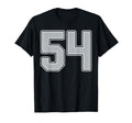 Silver Black White Number 54 Jersey T-Shirt - Aesthetic Graphic for Adults - T-Shirt, Sweatshirt, Hoodie