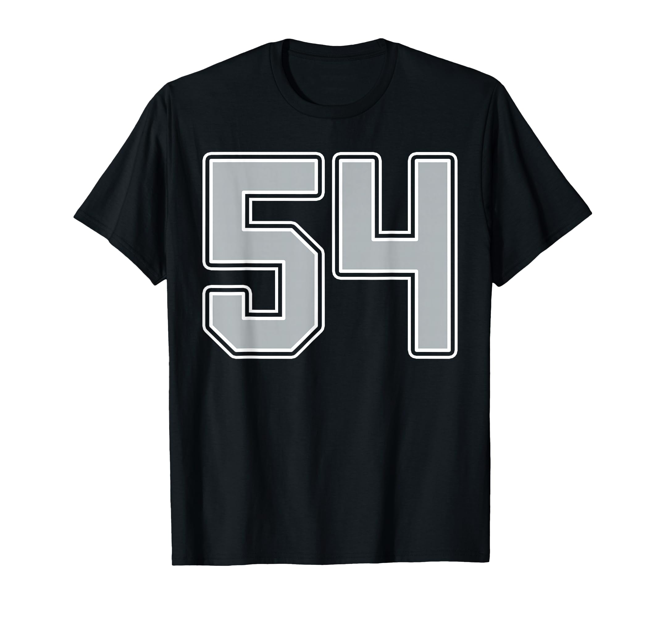 Silver Black White Number 54 Jersey T-Shirt - Aesthetic Graphic for Adults - T-Shirt, Sweatshirt, Hoodie