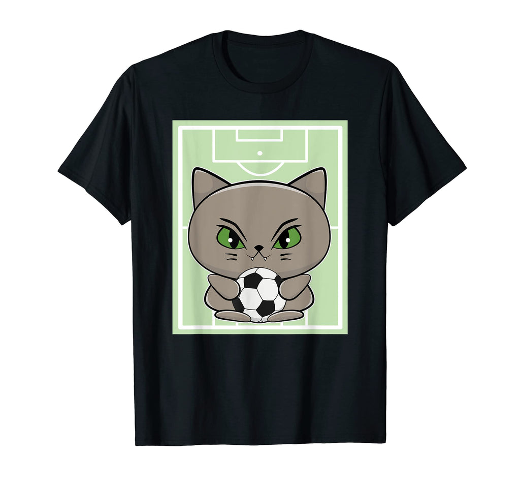 Kawaii Kitten Neko Soccer Soccer Stuff Hoodie - Trendy Graphic Unisex - T-Shirt, Sweatshirt, Hoodie