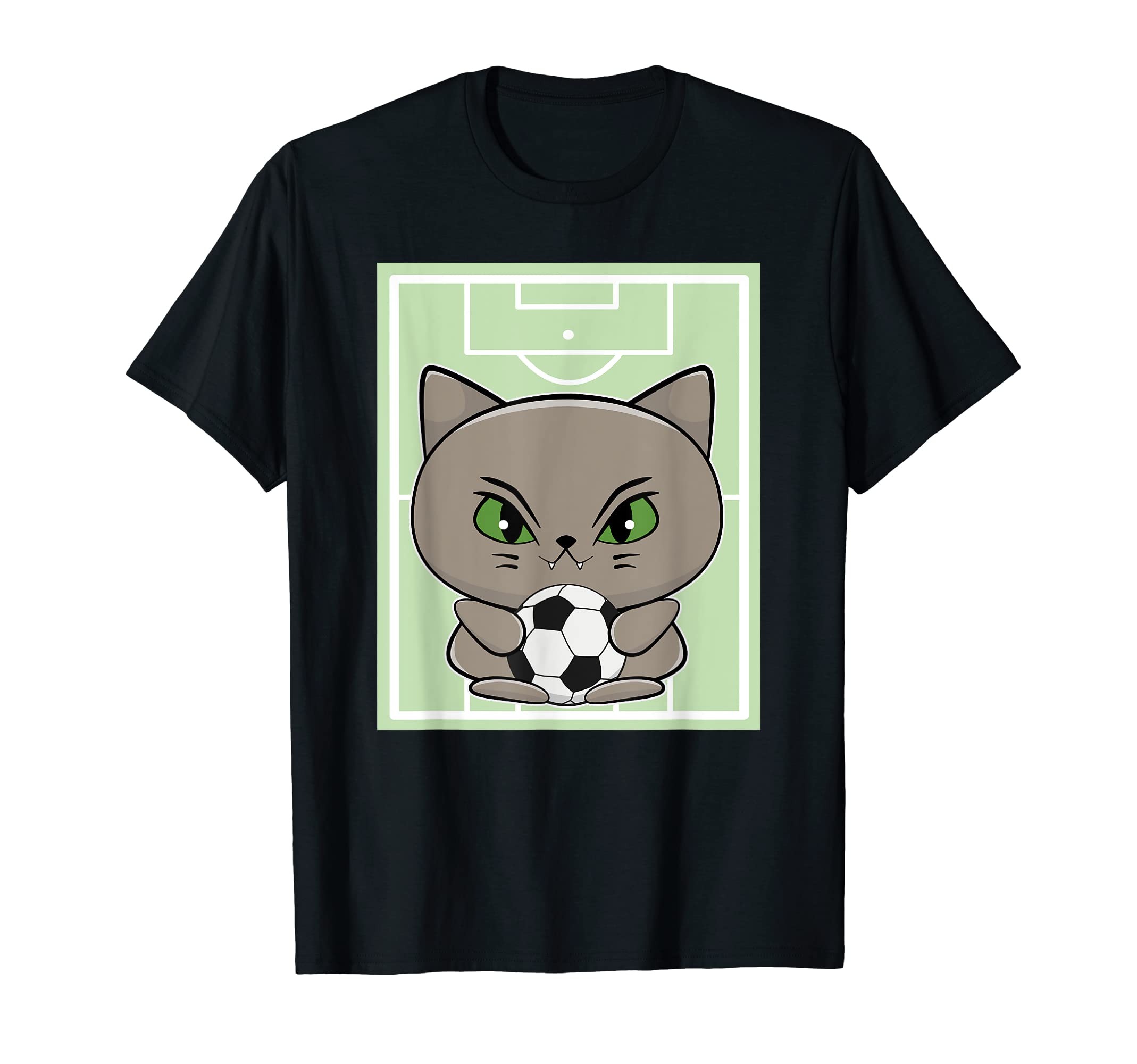 Kawaii Kitten Neko Soccer Soccer Stuff Hoodie - Trendy Graphic Unisex - T-Shirt, Sweatshirt, Hoodie