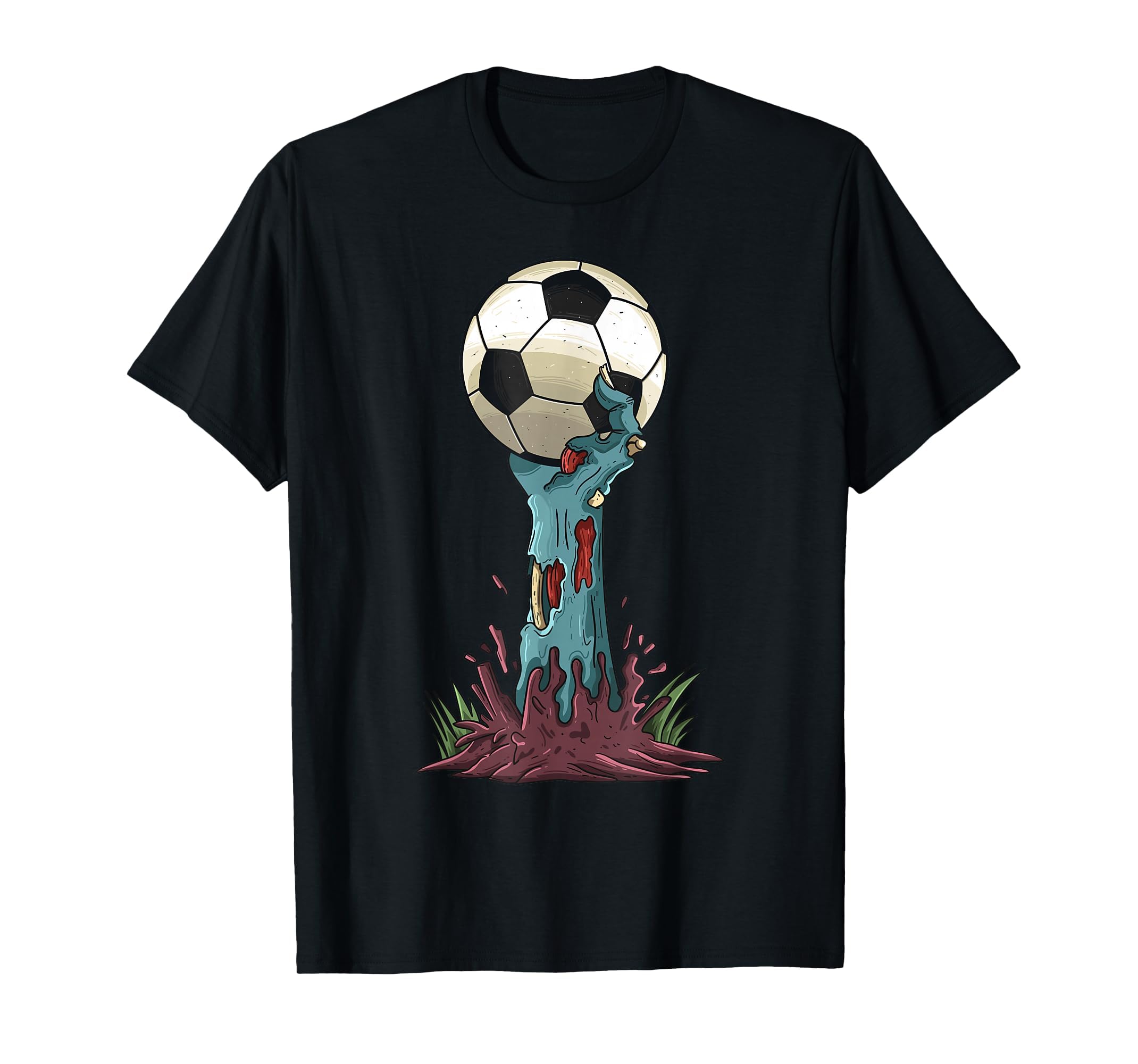 Zombie Hands Soccer Funny Horror T-Shirt - Fun Novelty Design for Adults - T-Shirt, Sweatshirt, Hoodie