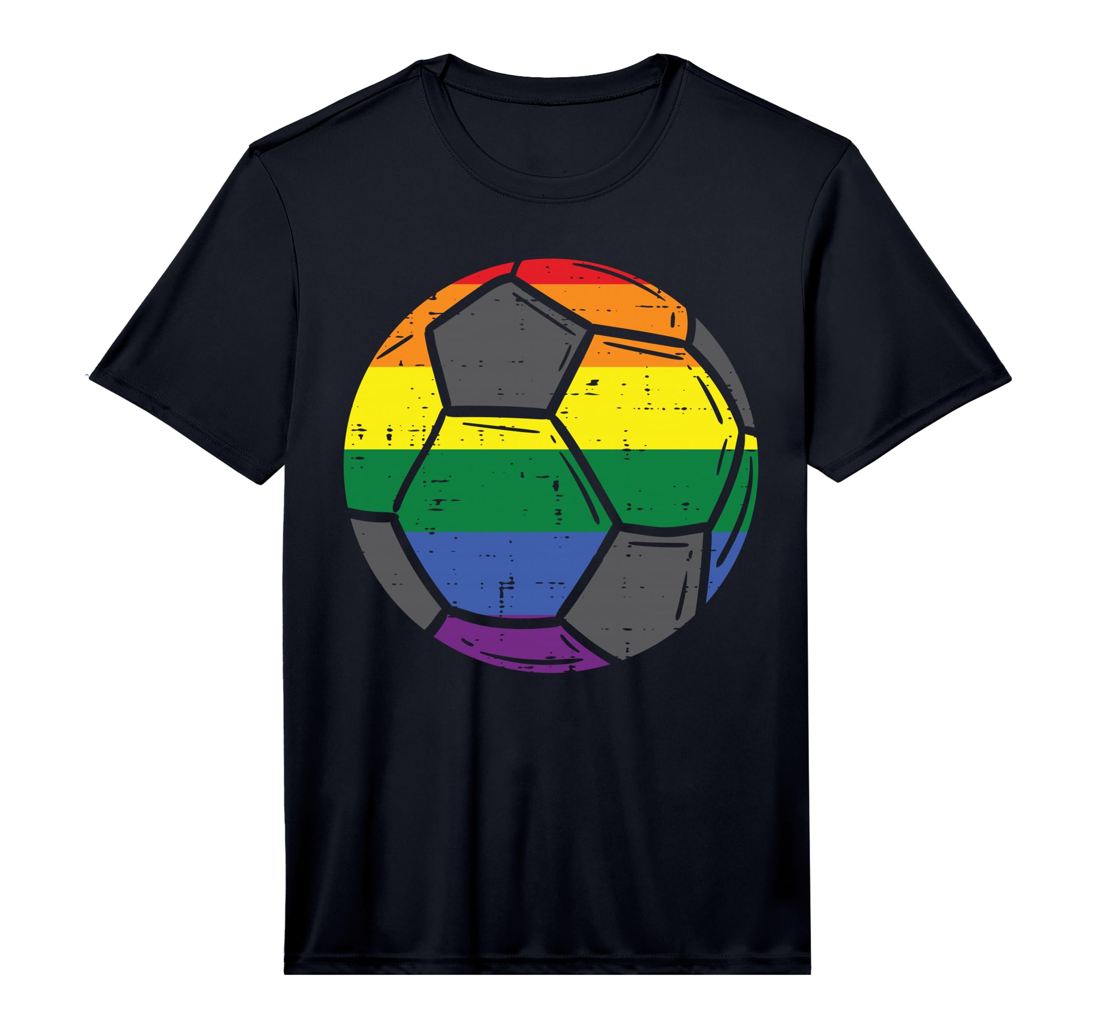 Rainbow Flag Soccer Gay Pride Month T-Shirt - Streetwear Style for Adults - T-Shirt, Sweatshirt, Hoodie