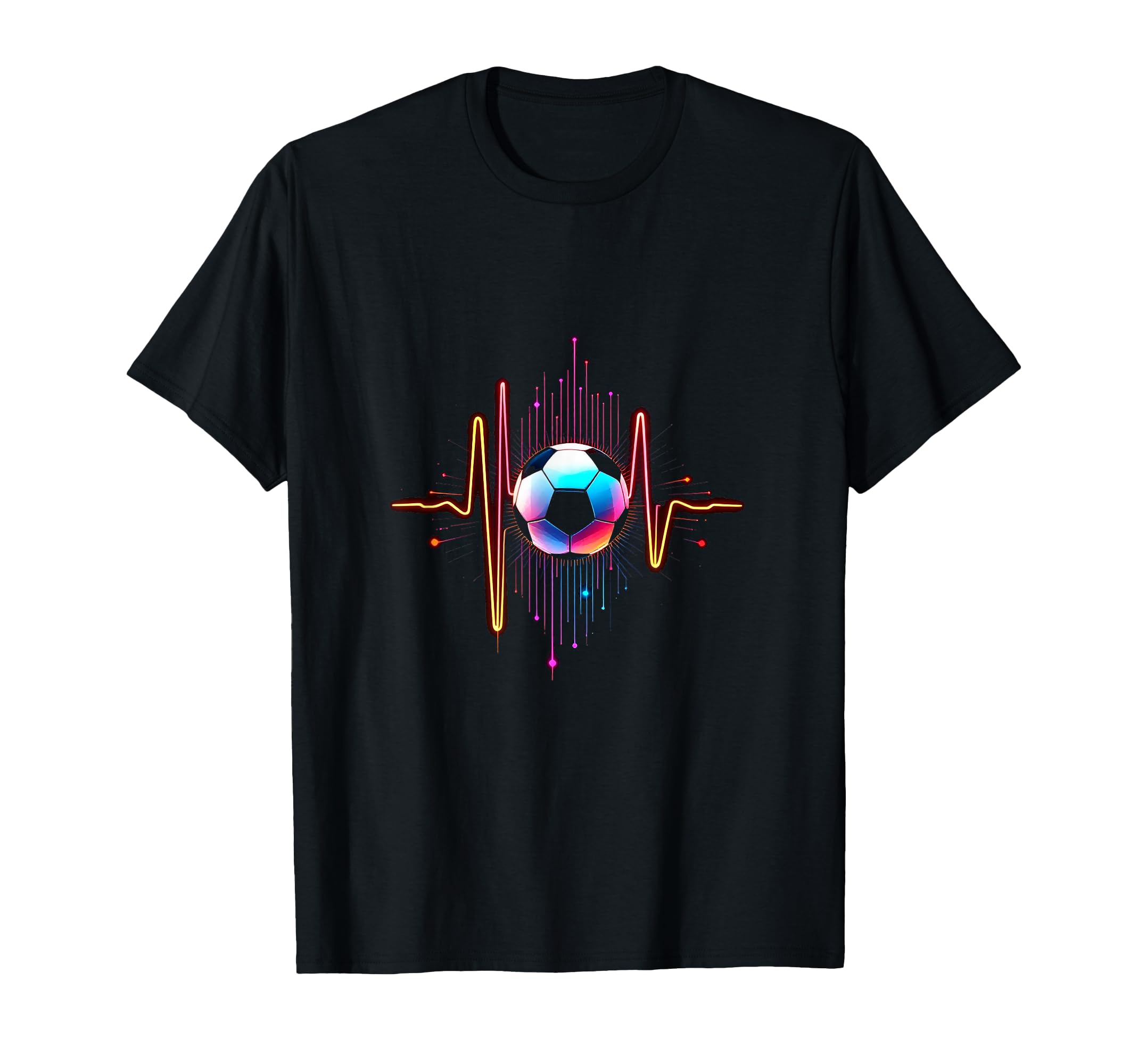 Soccer Ball Heartbeat T-Shirt - Graphic Print Unisex - T-Shirt, Sweatshirt, Hoodie