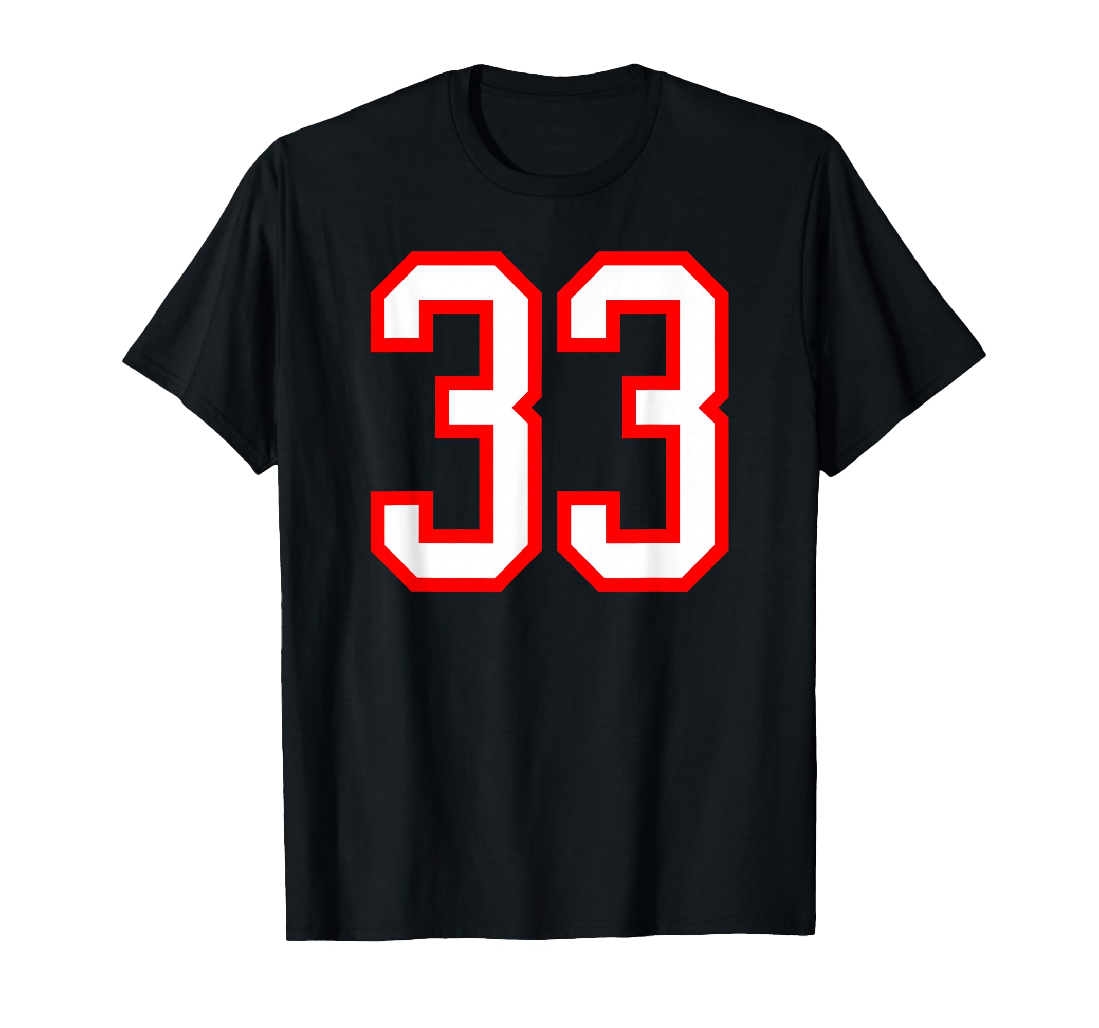 White Red Sports Team Number 33 T-Shirt - Minimalist Print Unisex - T-Shirt, Sweatshirt, Hoodie