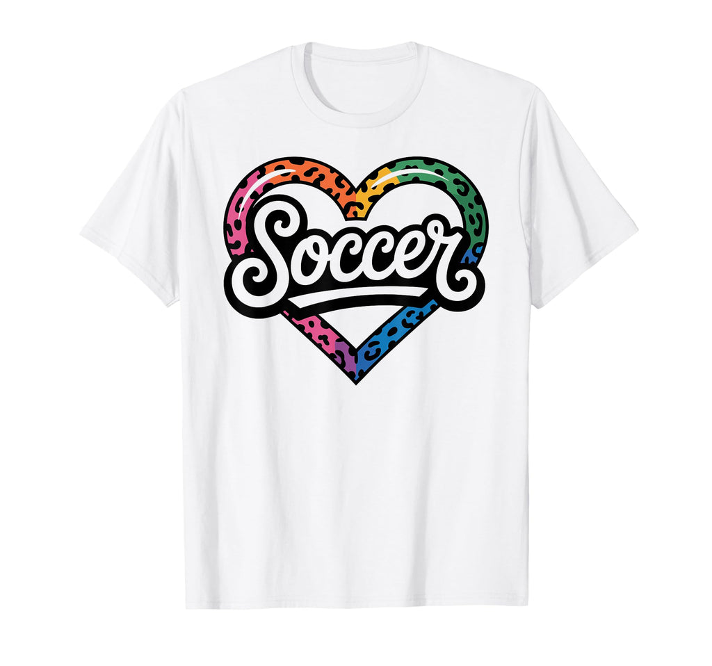 Soccer Watercolor Leopard Heart T-Shirt - Custom Art Print for Adults - T-Shirt, Sweatshirt, Hoodie