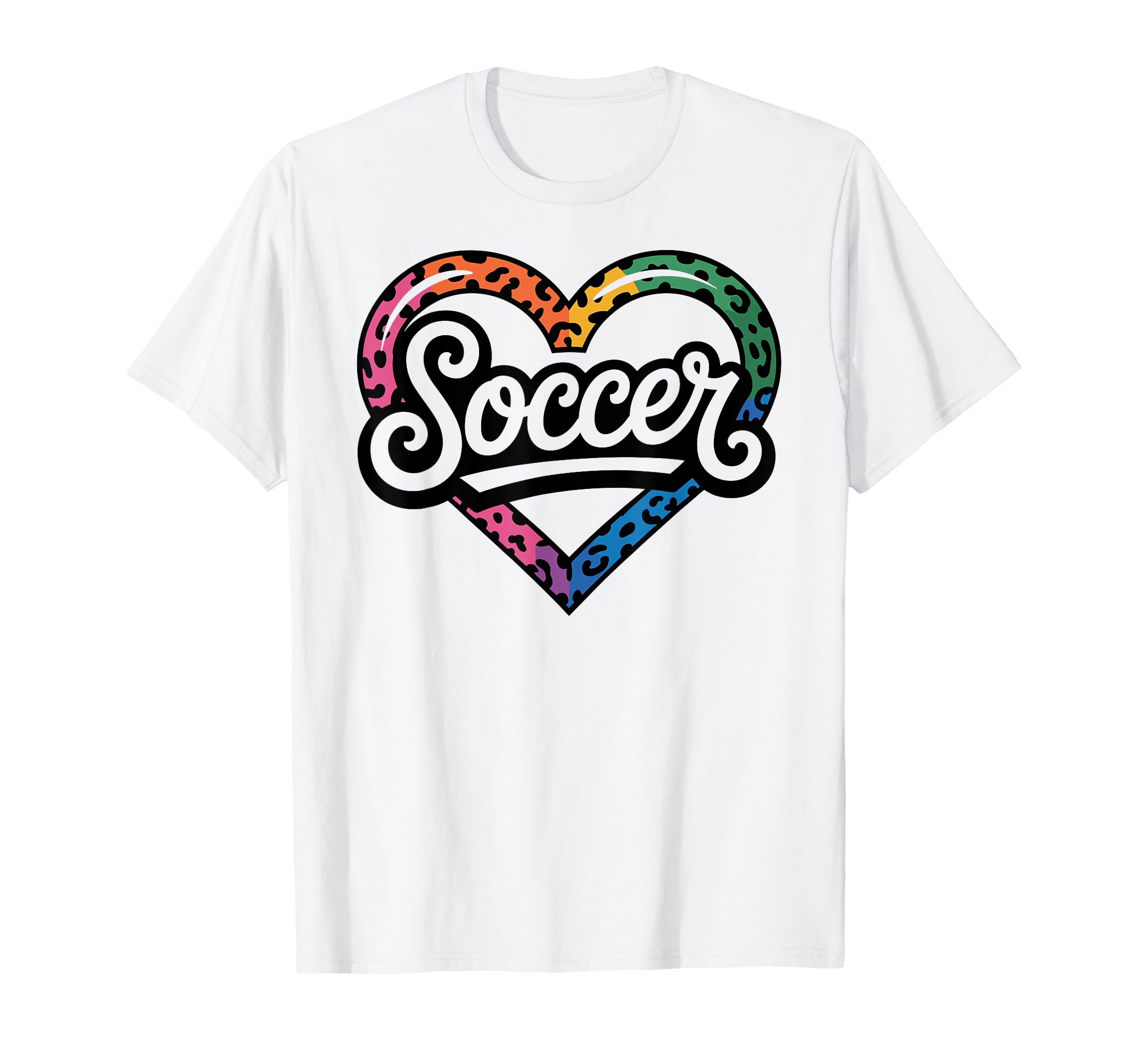 Soccer Watercolor Leopard Heart T-Shirt - Custom Art Print for Adults - T-Shirt, Sweatshirt, Hoodie