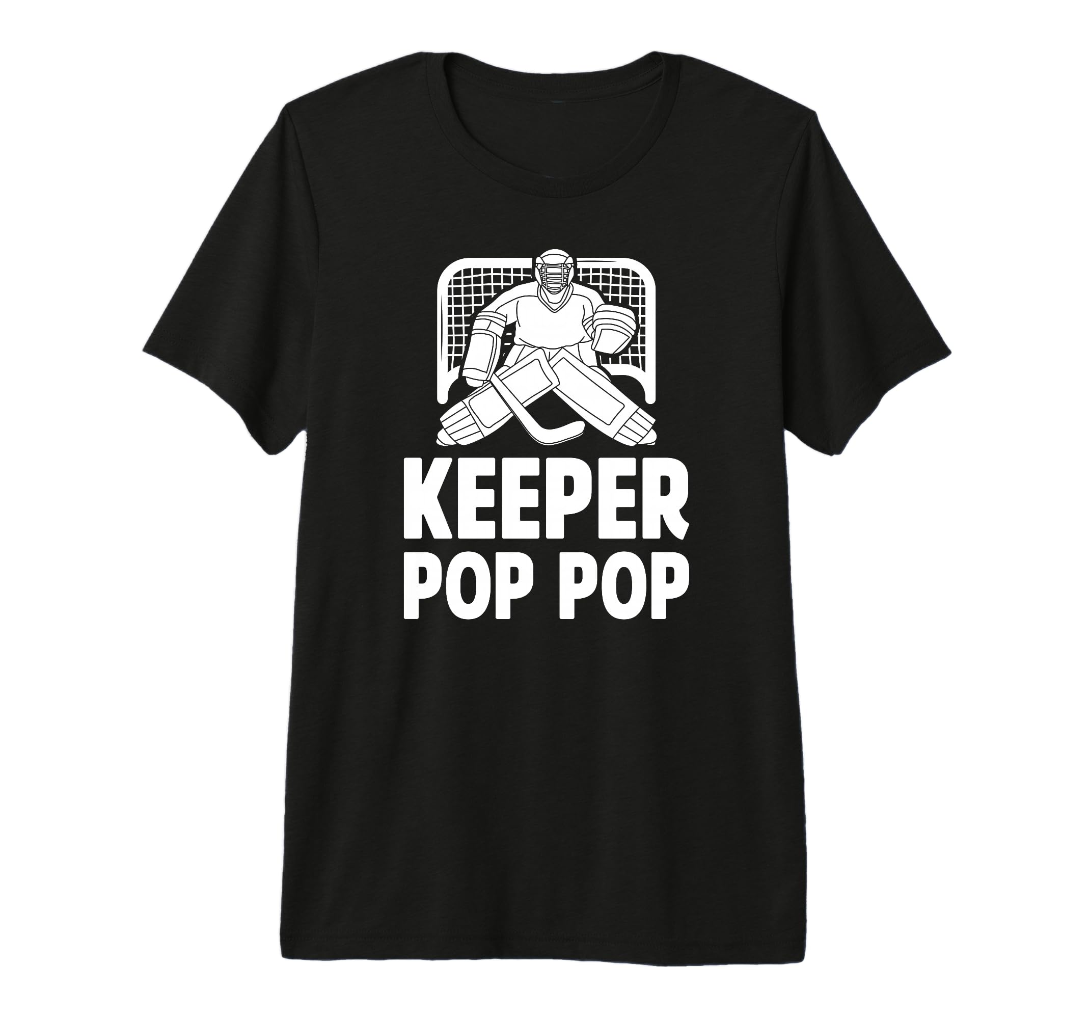 Mens Ice Hockey Keeper Pop Pop Ice T-Shirt - Graphic Print for Adults - T-Shirt, Sweatshirt, Hoodie