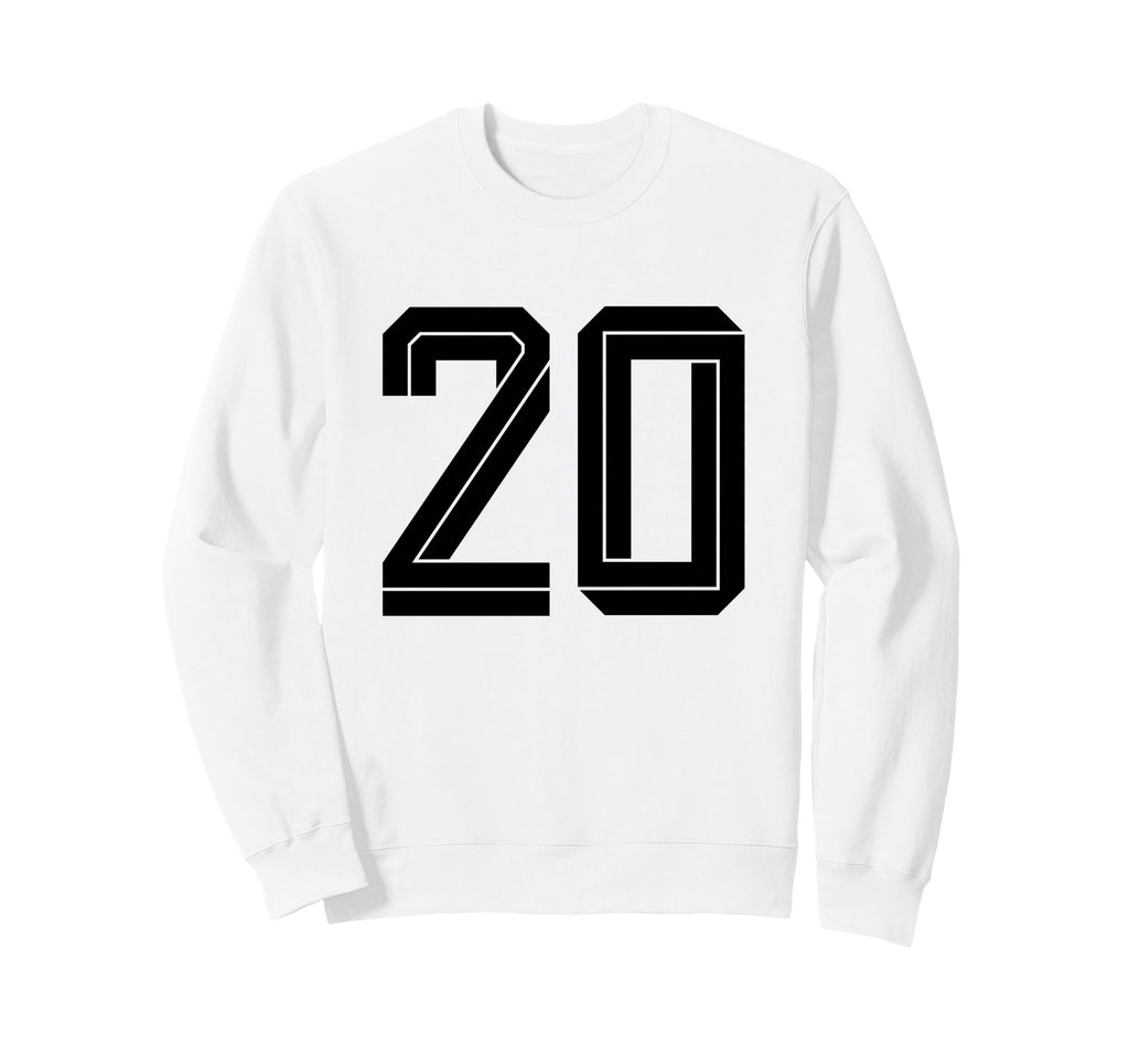 20 White Number 20 Sports Fan Soccer Sweatshirt - Minimalist Print Unisex - T-Shirt, Sweatshirt, Hoodie
