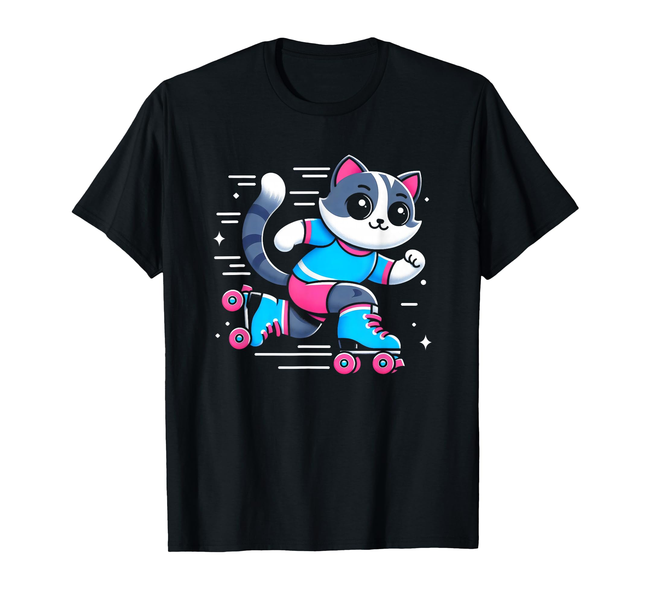 Roller Skating Cat Roller Skater T-Shirt - Unique Graphic for Adults - T-Shirt, Sweatshirt, Hoodie