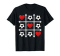 Soccer Valentine Heart Tic Tac Toe Love T-Shirt - Trendy Graphic Men Women - T-Shirt, Sweatshirt, Hoodie