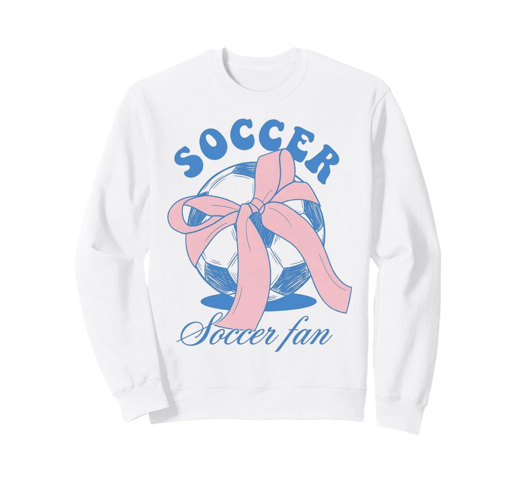 Soccer Fan Coquette Bow Sweatshirt - Trendy Graphic Men Women - T-Shirt, Sweatshirt, Hoodie