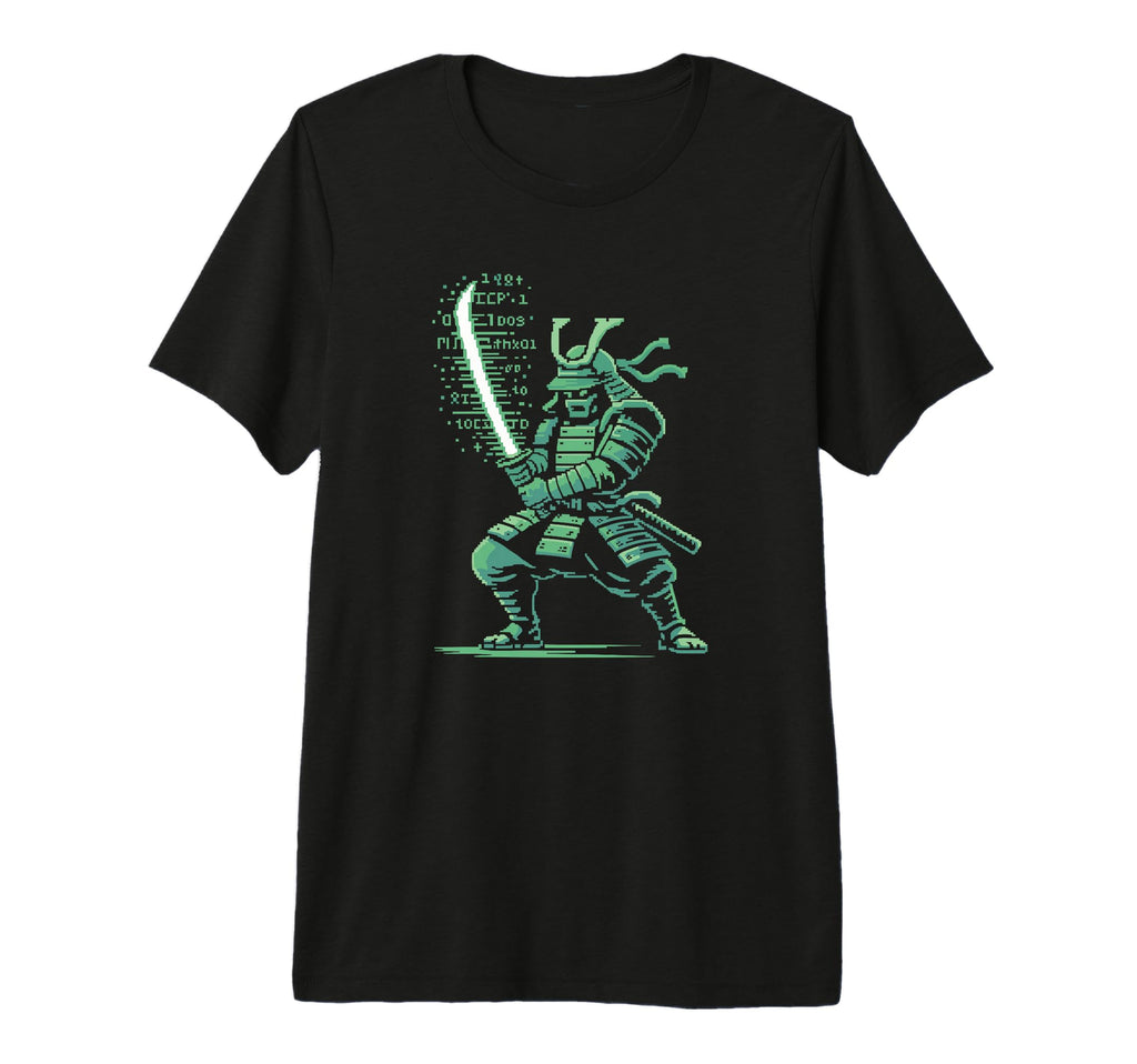 Pixel Samurai Warrior Arcade Gamer T-Shirt - Custom Art Print Men Women - T-Shirt, Sweatshirt, Hoodie