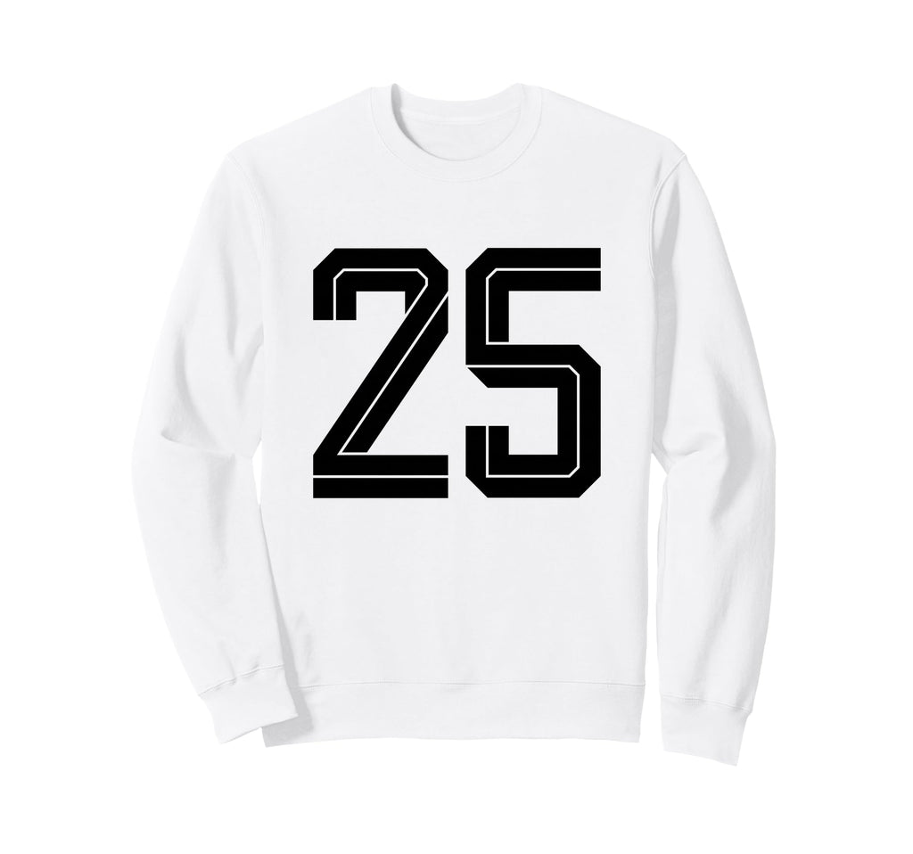 25 White Number 25 Sports Fan Sweatshirt - Casual Everyday Wear for Adults - T-Shirt, Sweatshirt, Hoodie