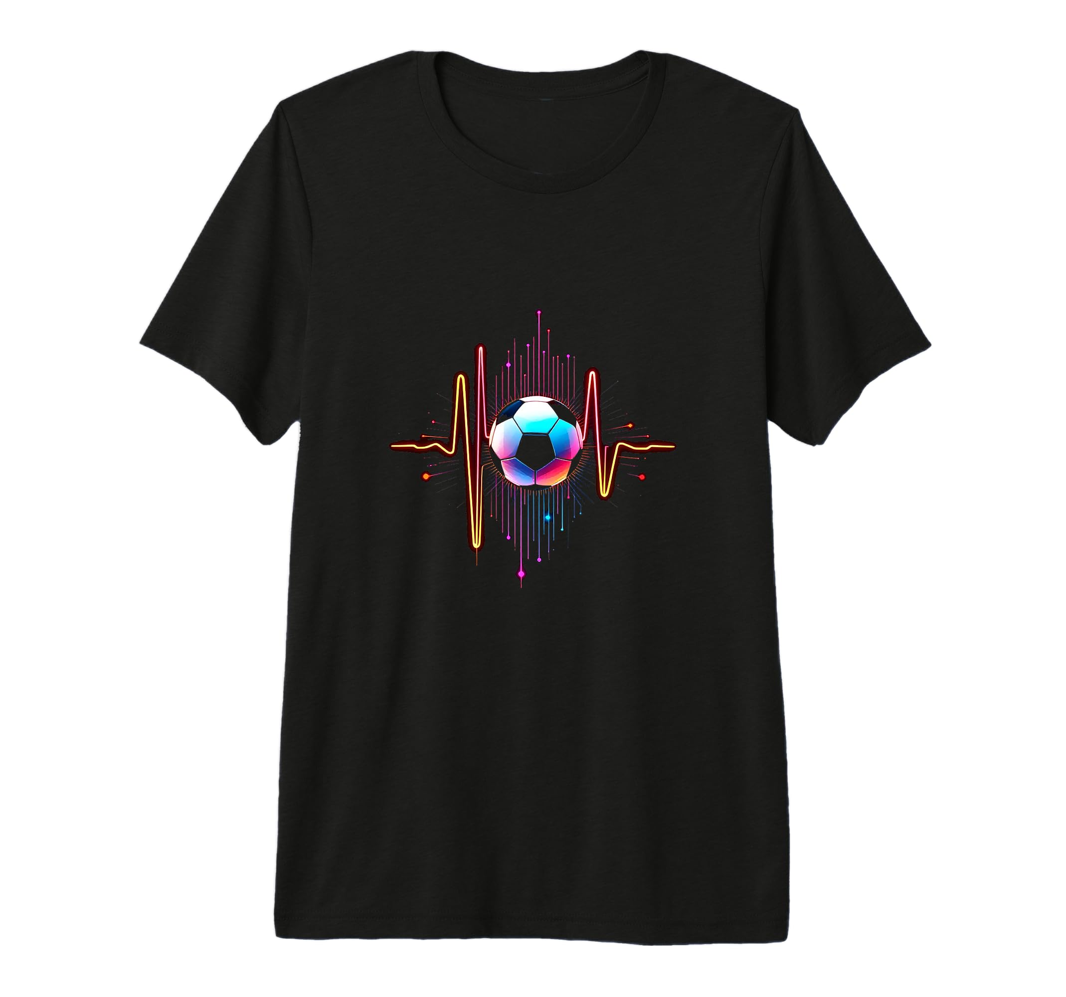Soccer Ball Heartbeat Tri Blend T-Shirt - Minimalist Print Men Women - T-Shirt, Sweatshirt, Hoodie