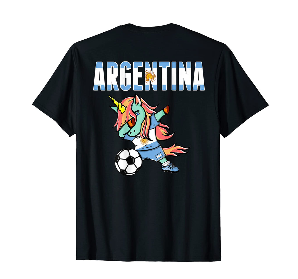 Dabbing Green Unicorn Argentina Soccer T-Shirt - Aesthetic Graphic Unisex - T-Shirt, Sweatshirt, Hoodie