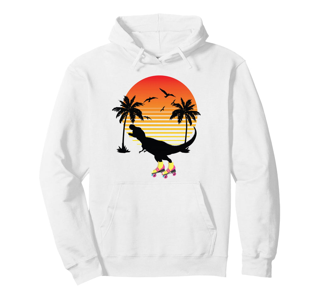 Trex Roller Skates 70S 80S Dinosaur Hoodie - Casual Everyday Wear Unisex - T-Shirt, Sweatshirt, Hoodie