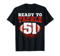 Football 51St Birthday Player Tackle T-Shirt - Aesthetic Graphic Men Women - T-Shirt, Sweatshirt, Hoodie