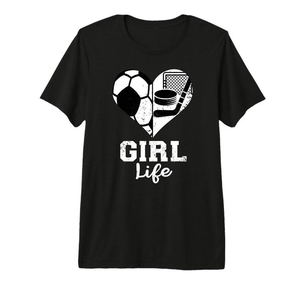 Life Heart Funny Soccer Hockey Tri T-Shirt - Fun Novelty Design Unisex - T-Shirt, Sweatshirt, Hoodie