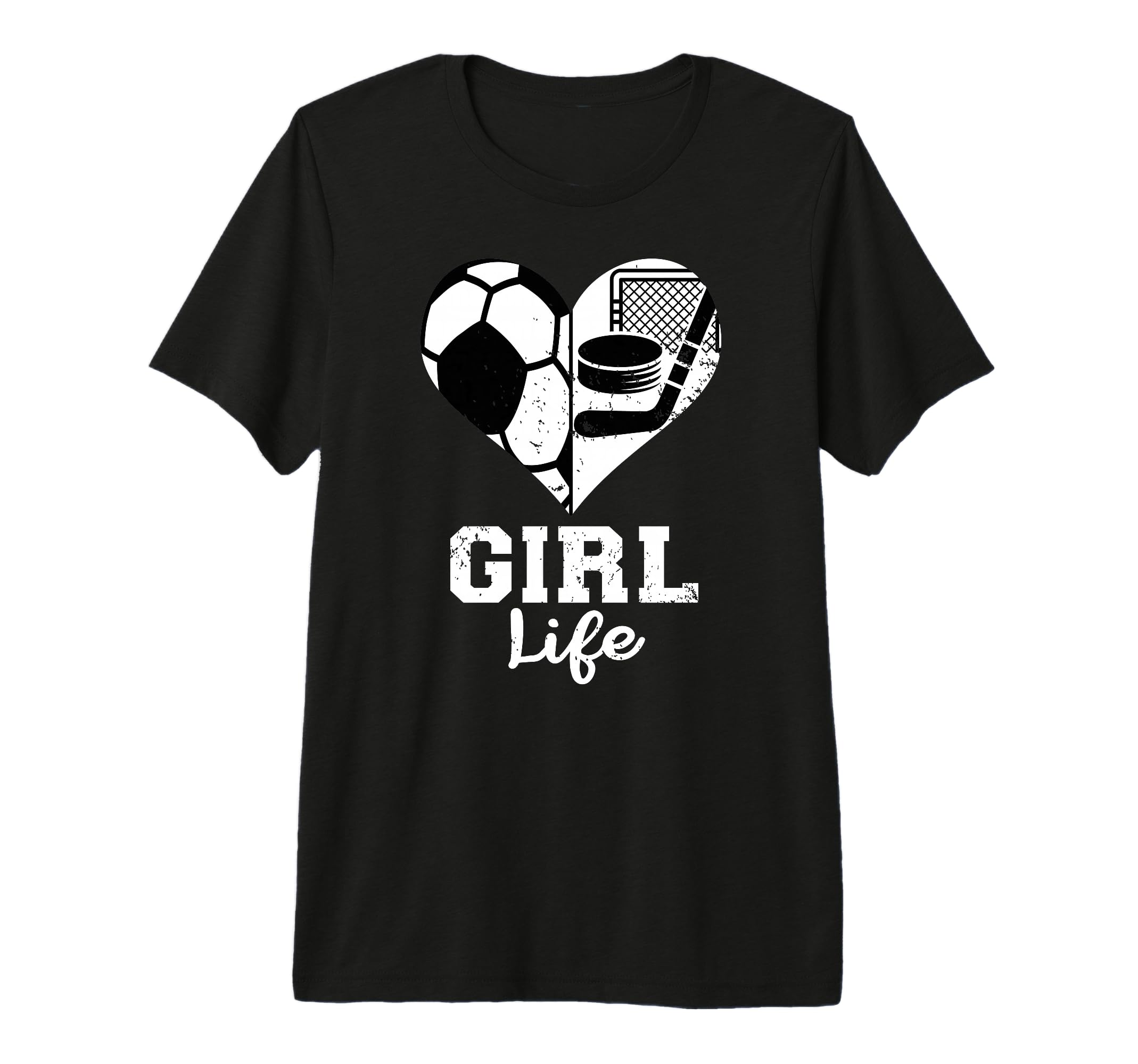 Life Heart Funny Soccer Hockey Tri T-Shirt - Fun Novelty Design Unisex - T-Shirt, Sweatshirt, Hoodie