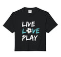 Soccer Live Love Play Comfort Colors Crop Hoodie - Graphic Print Men Women - T-Shirt, Sweatshirt, Hoodie