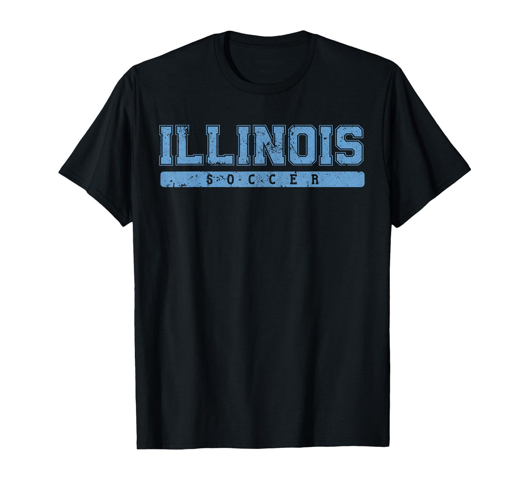 Illinois Soccer Sky Blue Text T-Shirt - Trendy Graphic Unisex - T-Shirt, Sweatshirt, Hoodie