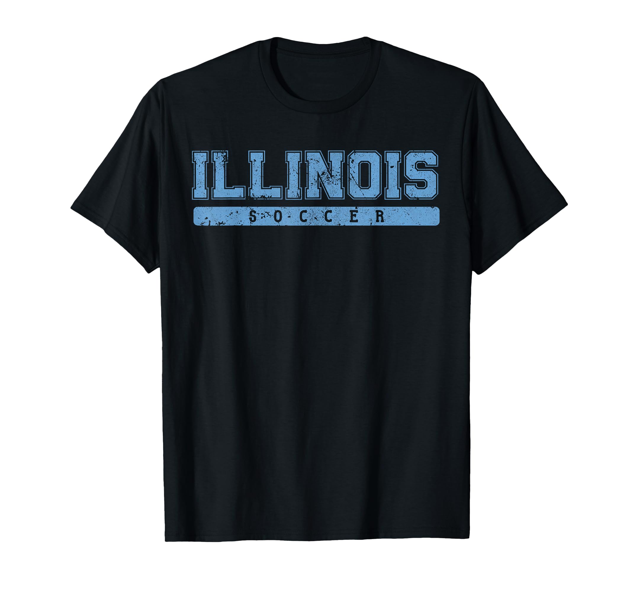 Illinois Soccer Sky Blue Text T-Shirt - Trendy Graphic Unisex - T-Shirt, Sweatshirt, Hoodie